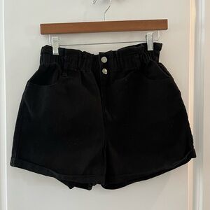 Love Tree High Waist Black Women's Shorts